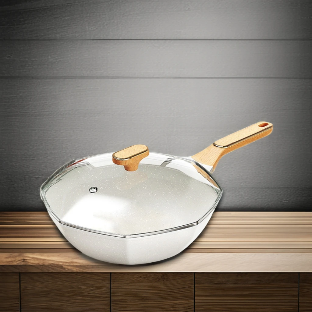 Top-Ranked Morden 32cm Refined Iron Universal Wok Pan Non-Stick Cooking Wok with Lid Cookware