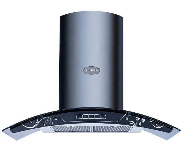 Super motor with big fan kitchen appliances cooker hood /smoke sensor range hood exhauster