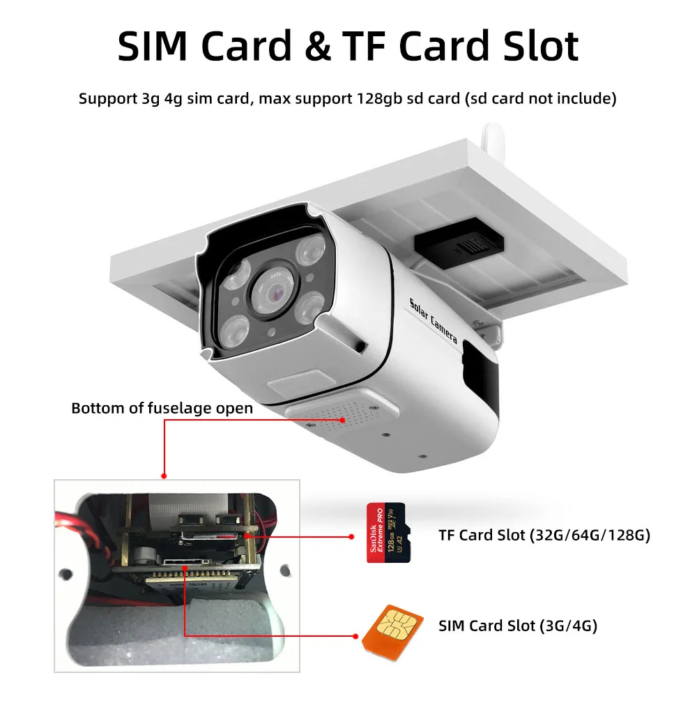 2MP WiFi camera 3G/4G SIM Voice Intercom Solar Panel Low Power Battery Color Night Vision Waterproof Outdoor IP Camera