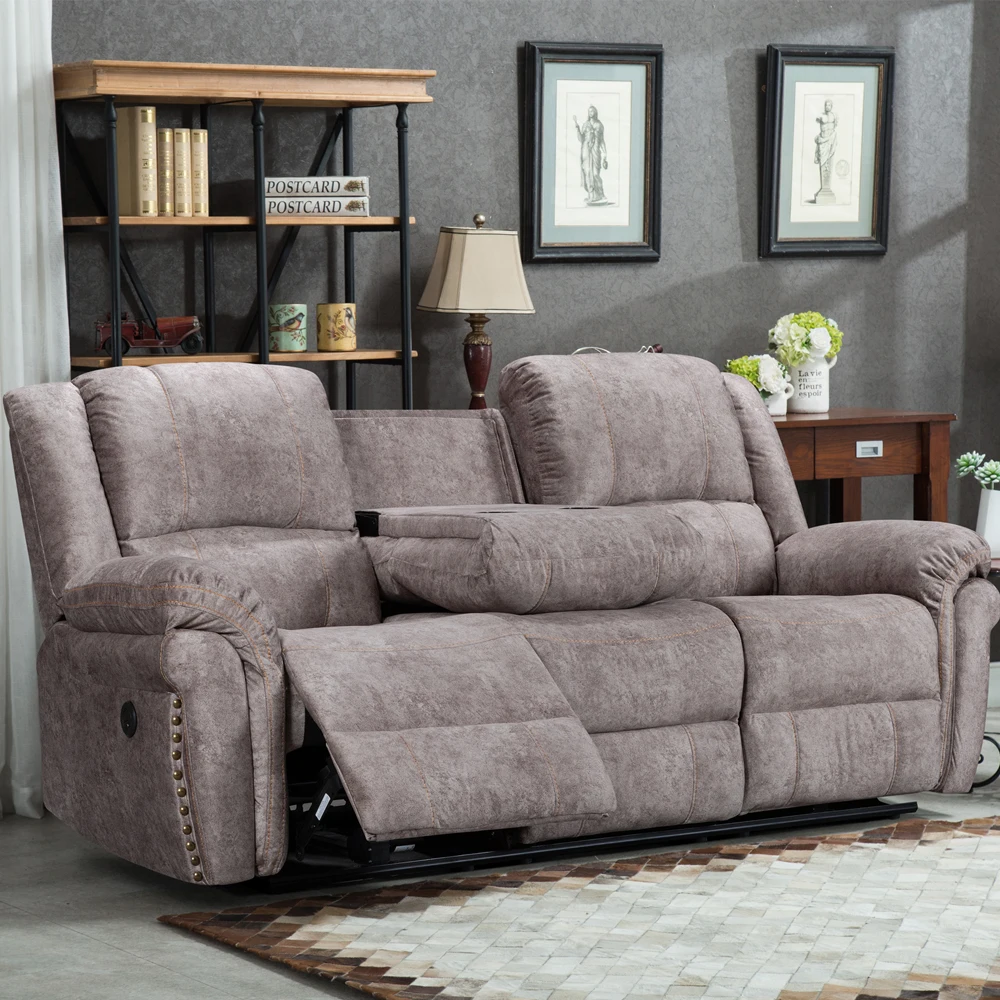 Modern Rocker Recliner Chair Carton Box Wood Warehouse Environmental Protection PU and Waterproof with Heated Massage Leather