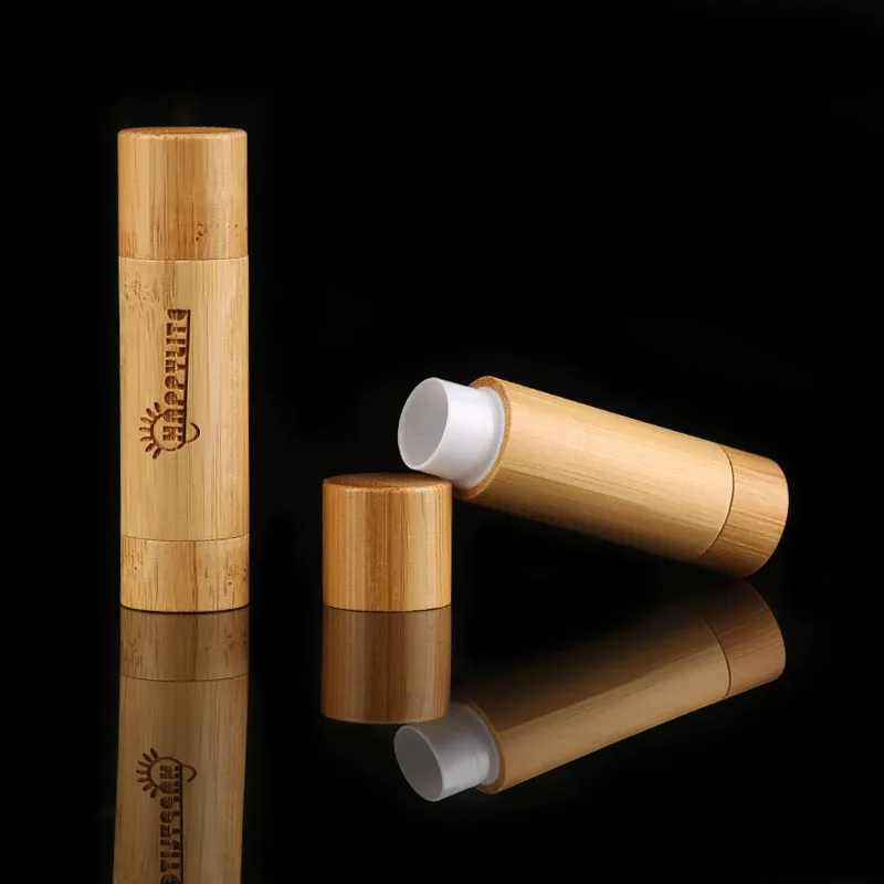 High Quality 4.5g Food Grade Custom Empty Lipstick Containers Natural Bamboo Wooden Lipstick Tube