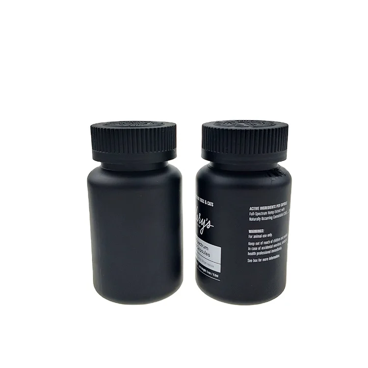 120ml matte pill empty vitamin bottle black white HDPE plastic capsule bottles