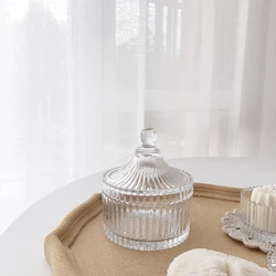 Luxury Geo Cut Home Wedding Decoration Crystal Glass Candle Jars For Candle Holder Containers Vessels With Lids