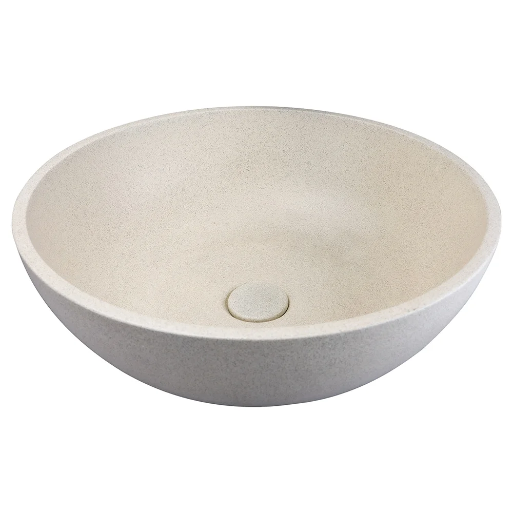 Round concrete basin countertop sink Large cement art basin sand stone bathroom wash basin