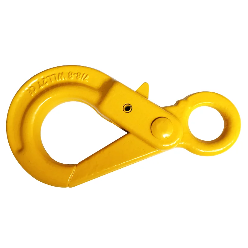 G80 European safety self-locking hook Rotary safety hook alloy steel Angle eye type lifting cargo hook rigging