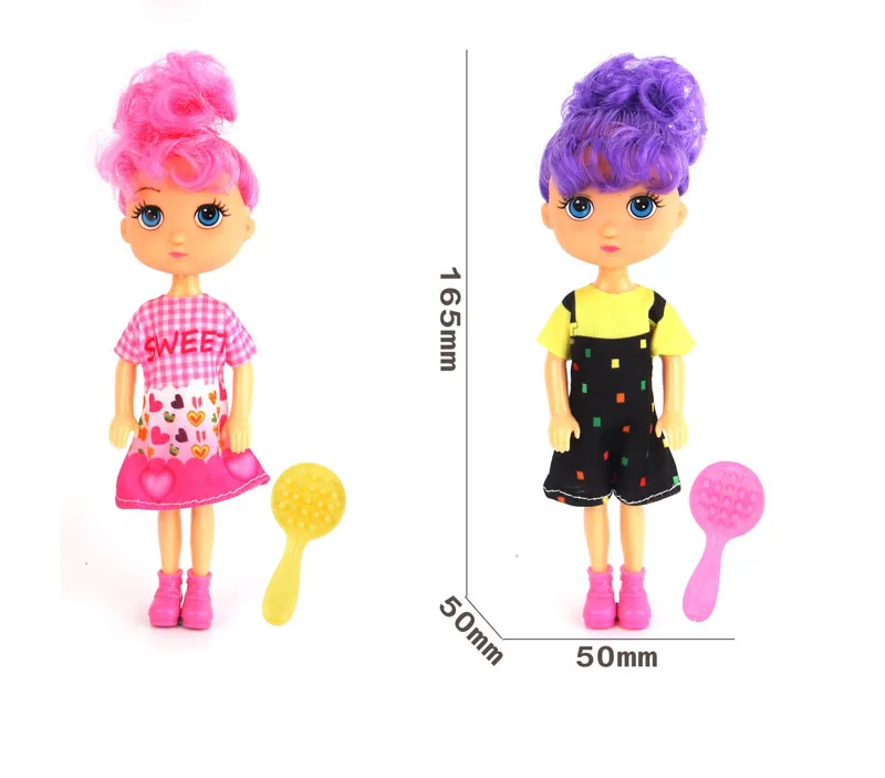 wholesale 5-inch dolls 4colors mixed toy set girls dressing up playing interesting mini fashion dolls