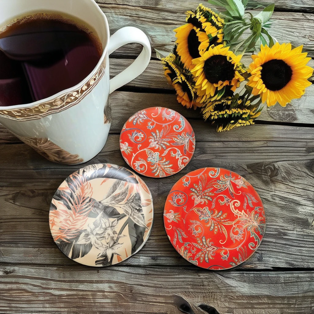 High Quality Bamboo Fiber Dinner Plates Nordic Ins Design Style Sustainable Classic Print Home Party