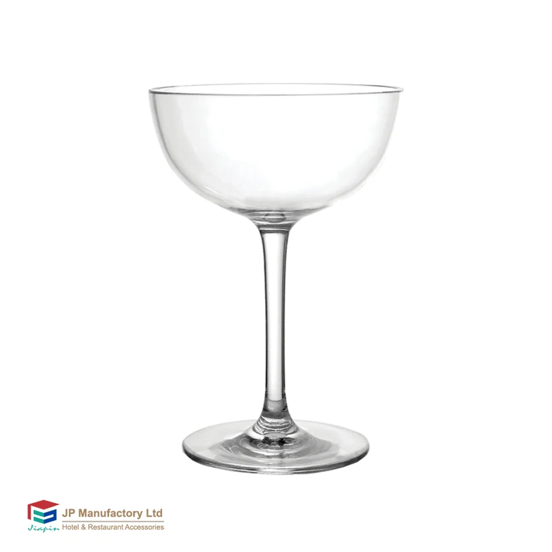 250ml 8.5oz plastic Cocktail Glasses Goblet Martini cups unbreakable champagne Wine Glass for camping wedding party bar KTV