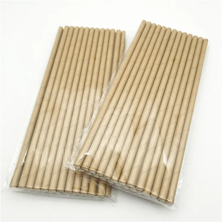 6*197mm Plain Brown Kraft Wholesale Paper Straws
