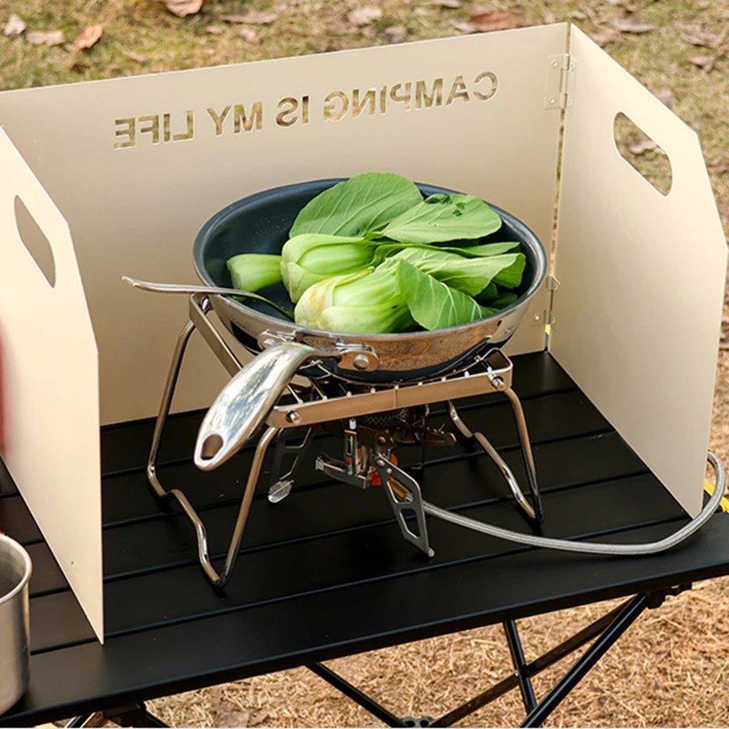 Portable Steel Outdoor Stove Windshield Lightweight Hollow Windscreen Camping Stove Windshield For Hiking