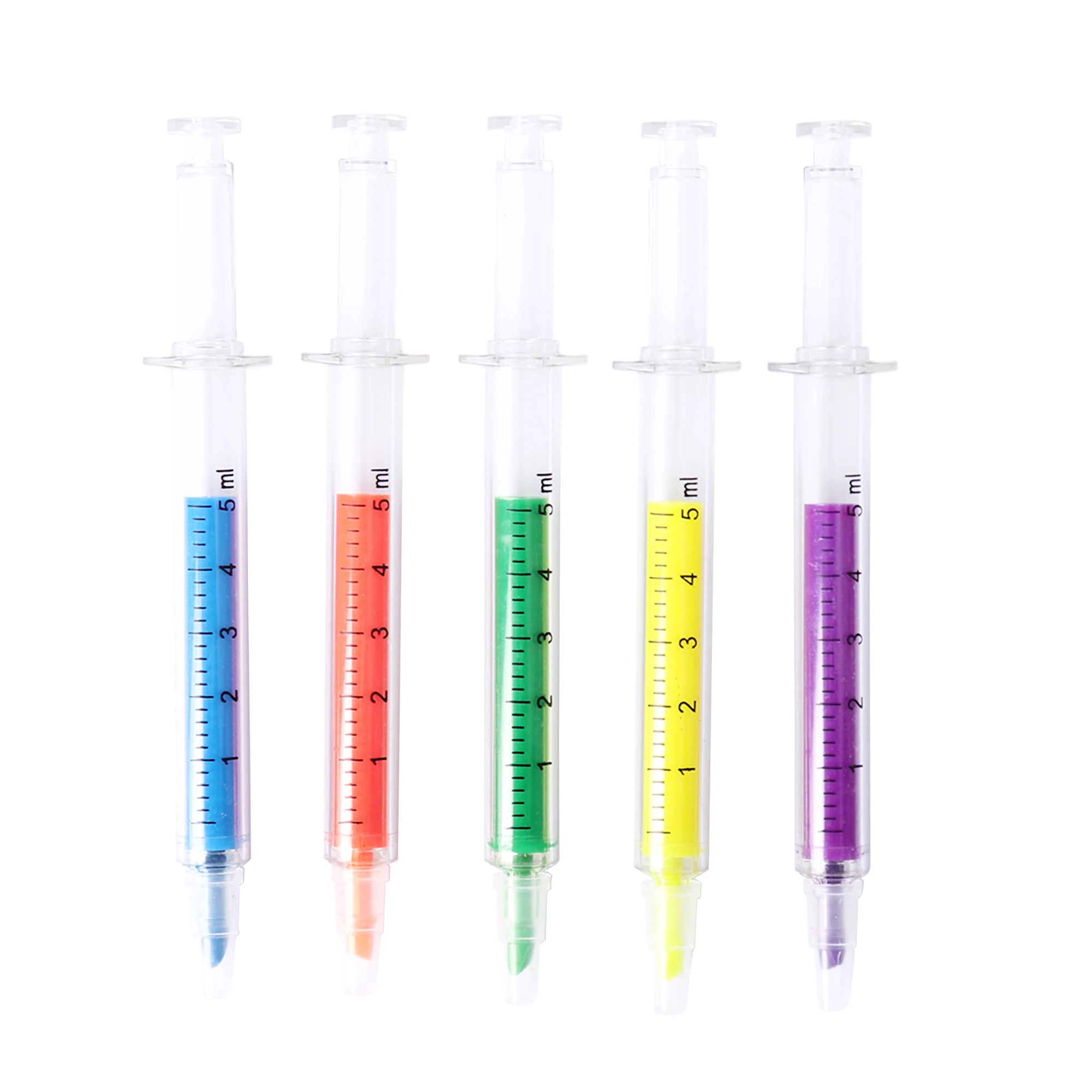 Custom logo Highlighter Syringe color multi pen Plastic water color pen art marker Pens for drawing Students