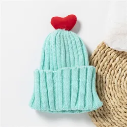 Factory direct new knit hat for baby Korean outdoor cute warm flanging spot discount knitted baby hats