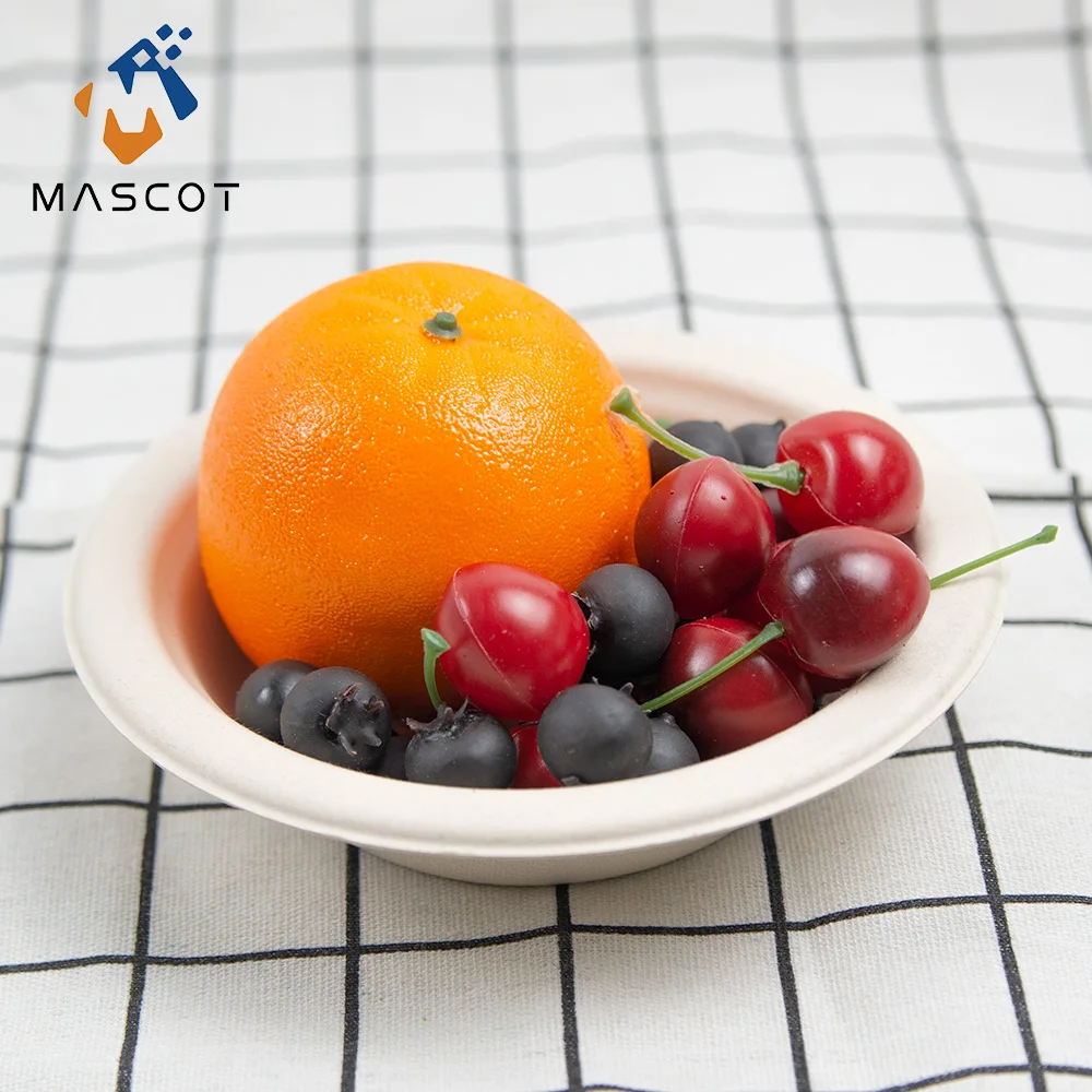 Disposable Soup Bowl Biodegradable Bagasse Sugarcane Round Salad Bowl With Lid Party Supplies