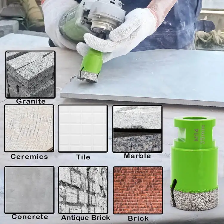 Tacar Crack-cutter Dry Diamond Crown Porcelain Marble Ceramic Tile Stone Vacuum Brazed Hole Saw