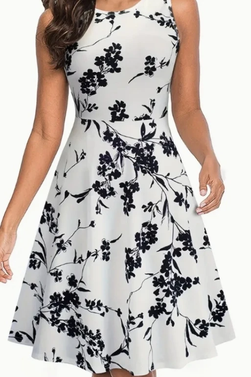 retro 1950s vintage sleeveless dress sprint summer Factory Custom new womensvintage print dresses sundresses Sexy Tank Top Dress