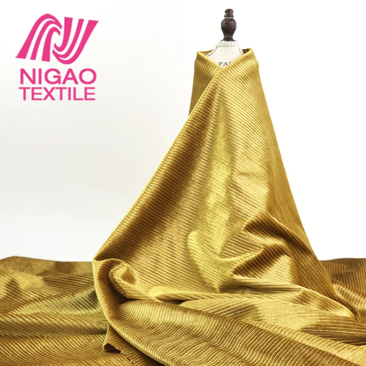 Designer clothes winter fashion Classic vertical pattern jacquard velvet fabric Comfortable Spandex Fabric for Garments Trousers