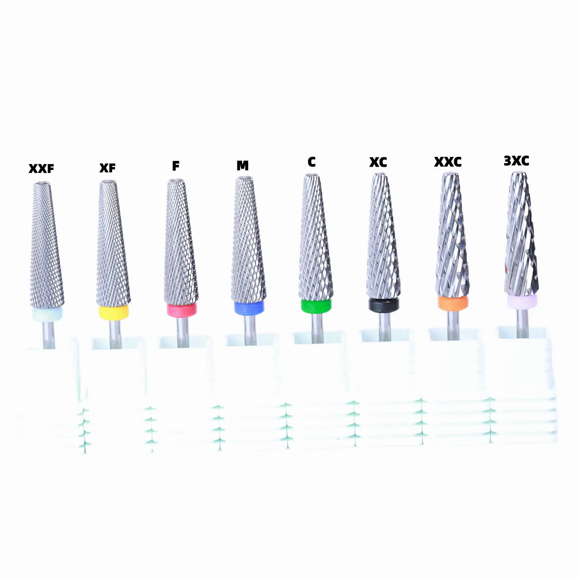 Nail Bit Large Tapered Barrel Nail Drill Bits Cross Cut Bit Tungsten Carbide Super Long 5 in 1 Durable Nail Drill Tools Head T/T