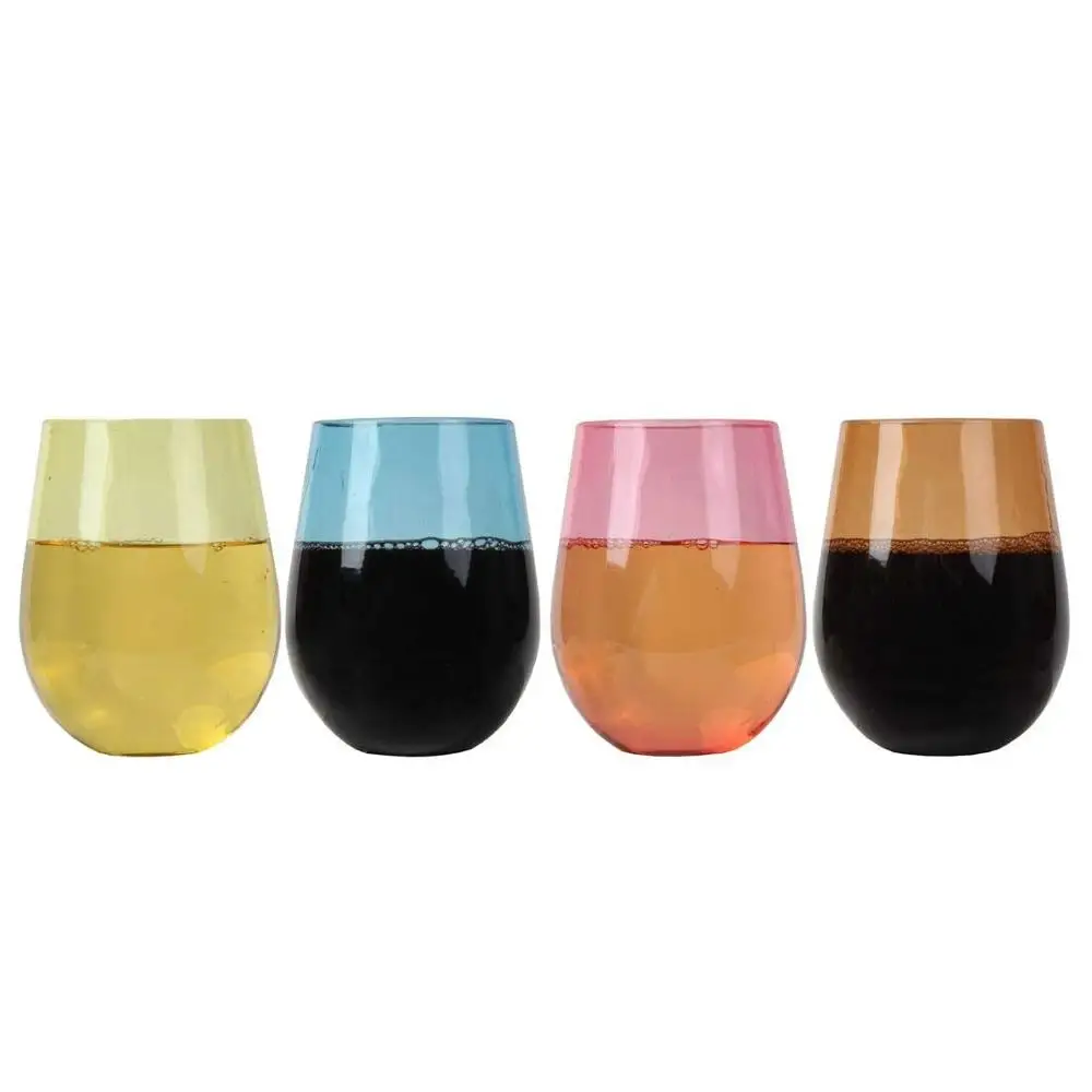Home Unbreakable Acrylic Stemless Wine Plastic  Water Tumbler, Made of Shatterproof Plastic and Ideal for Indoor and Outdoor