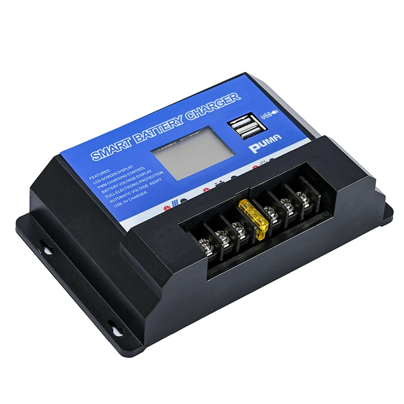 10А 20А 30А USB PWM контроллер солнечного заряда Панель батареи Регулятор Интеллектуальный 12 В 24