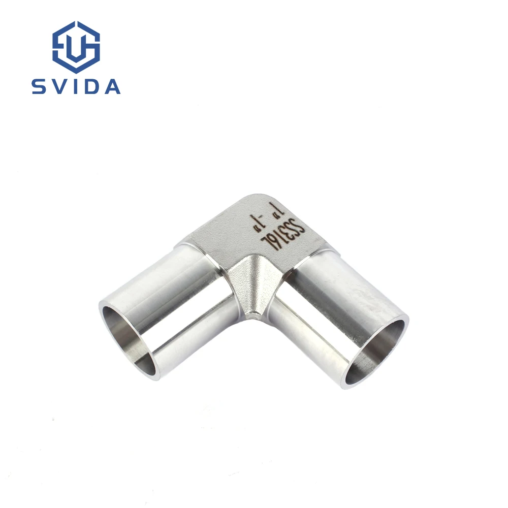 Stock Stainless Steel 1/4 3/8 1/2 Inch Weld Elbow Connection Tube Fittings