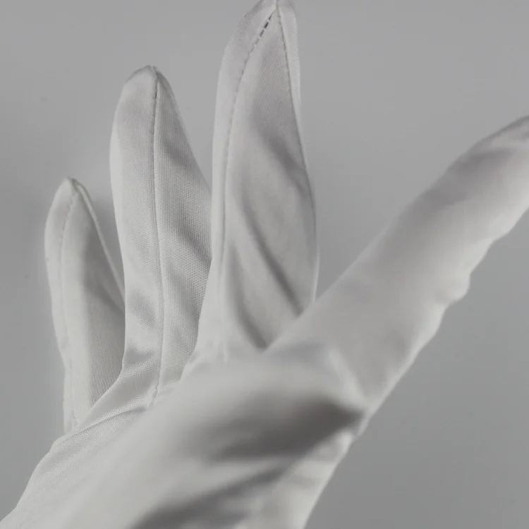 Manufacturer 100% microfiber gloves white polyester dust free gloves for jewelry