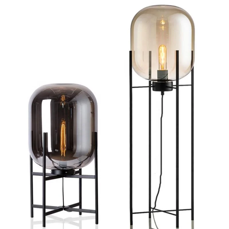 Nordic New Simple Multi Round Glass Ball Rotating Standing Office Led Floor Lamps