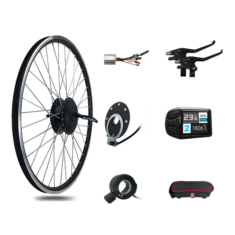 36V 48V 250w 16 20 24 26 27.5 28 29 700cc Brushless Motor Conversion Kit Pedal Assist UKC3 Display MTB DIY Ebike Conversion Kit