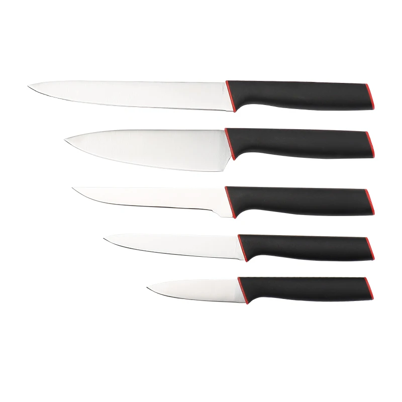 5 Pcs Kitchen Knife Set 3cr14 Stainless steel with TPR Handle Chef Slicing Caving Boning Utility Paring Knives