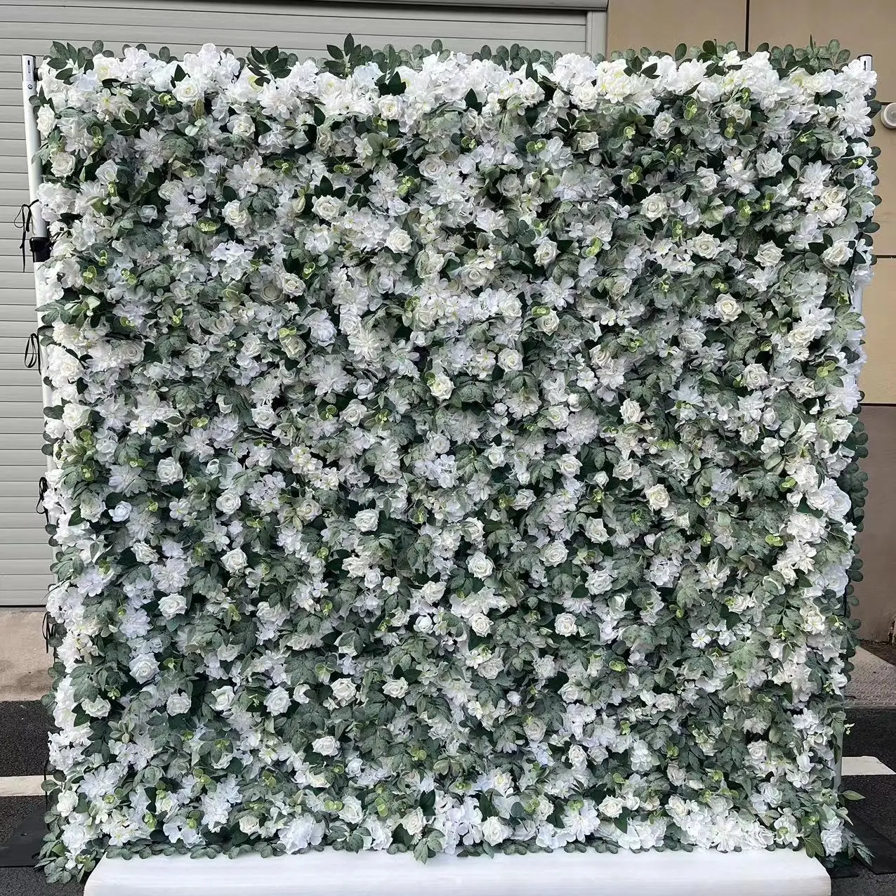 8*8ft White Rose Artificial Flower European Wedding Decoration Party Decoration Backdrop Customizable Flower Wall