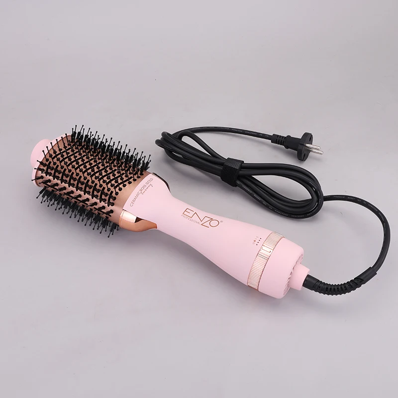 ENZO EN-6209 Hair Dryer Hot Air Brush Straightener Hot Comb Curler Blow Dryer Brush One Step Home Dryer Hot Air Styler