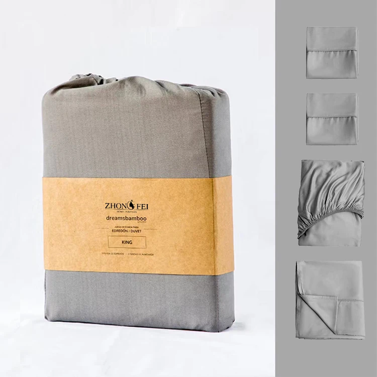 Wholesale Factory Lyocell Bamboo Bedding Set Luxury Customized Color 100% Bamboo Bed Sheets Deep Pockets Made in China