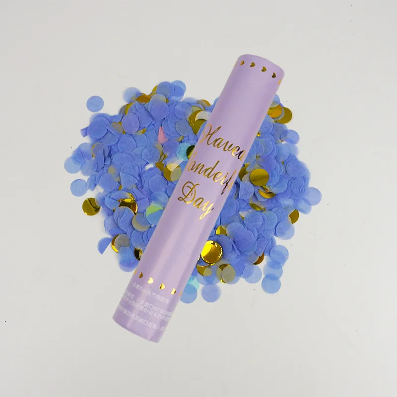 Festival Hand Held Spring Round Color Paper Premium Party Confetti Air Party Popper Cannon Shooter For Christmas Wedding