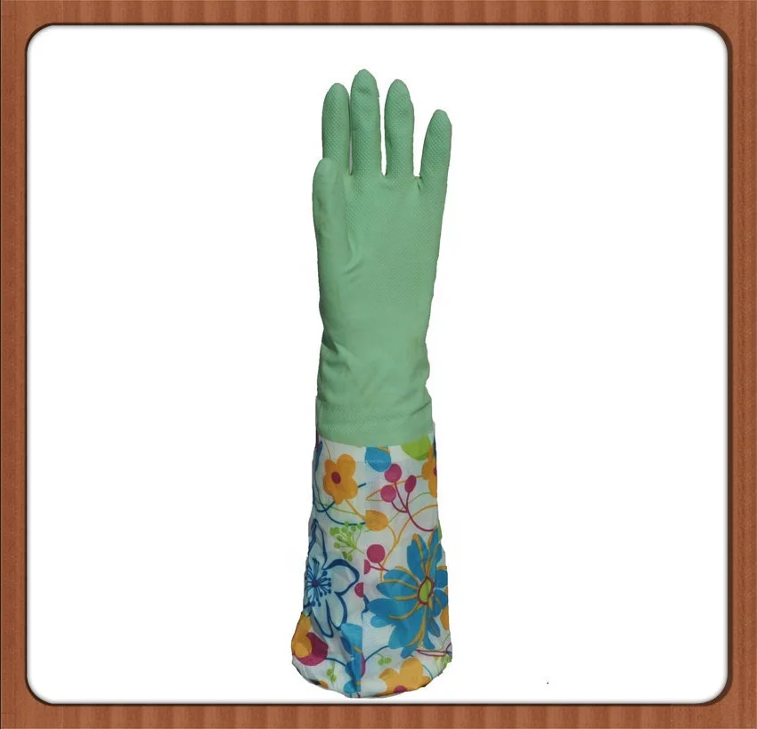 PVC long cleaning gloves with super grip long cuff gloves