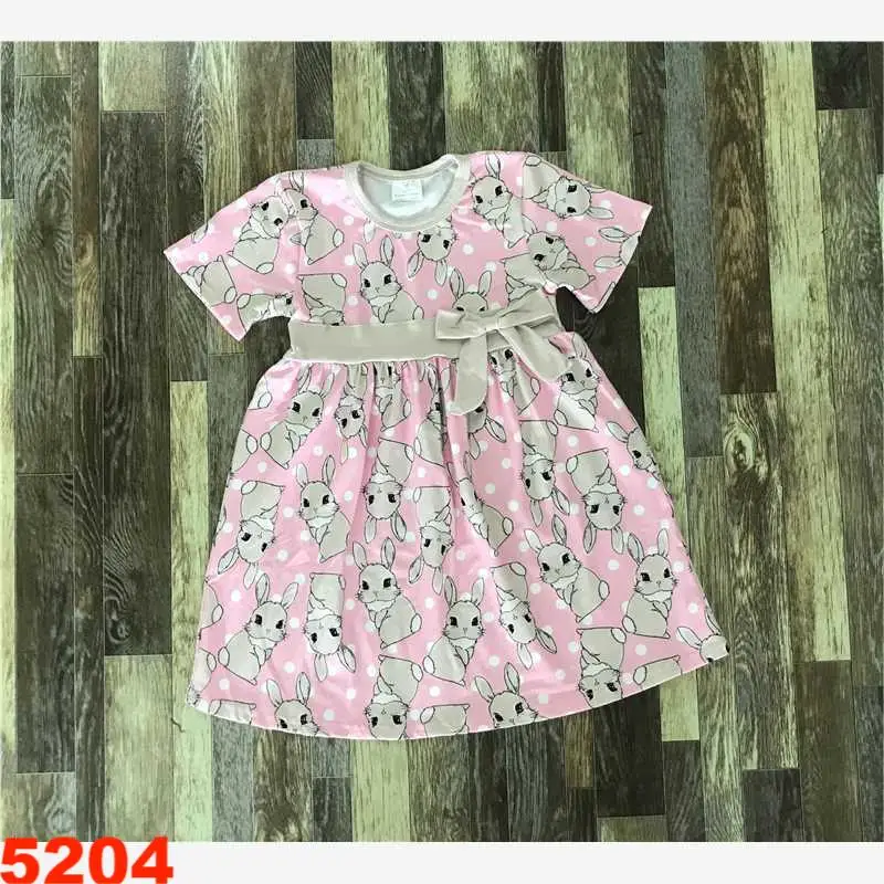 Wholesale boutique summer girls cute casual go to school short sleeved cool dresses
