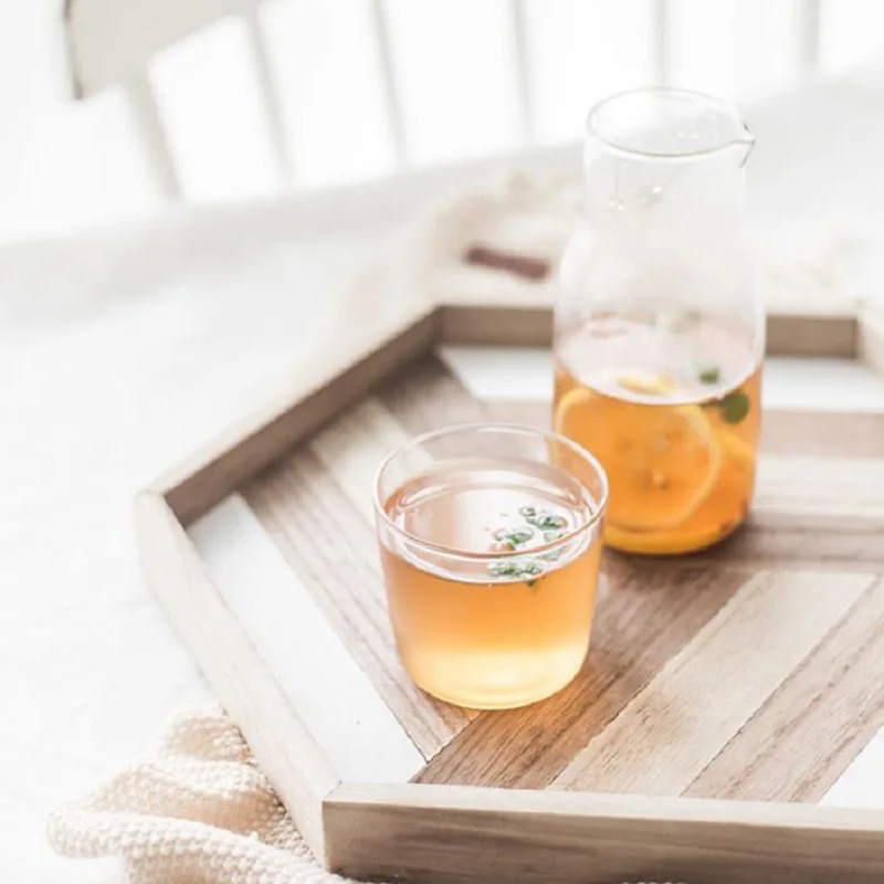 
400ml Handblown High Borosilicate Glass Carafe One Person Drink Glass Jug And Cup Set 