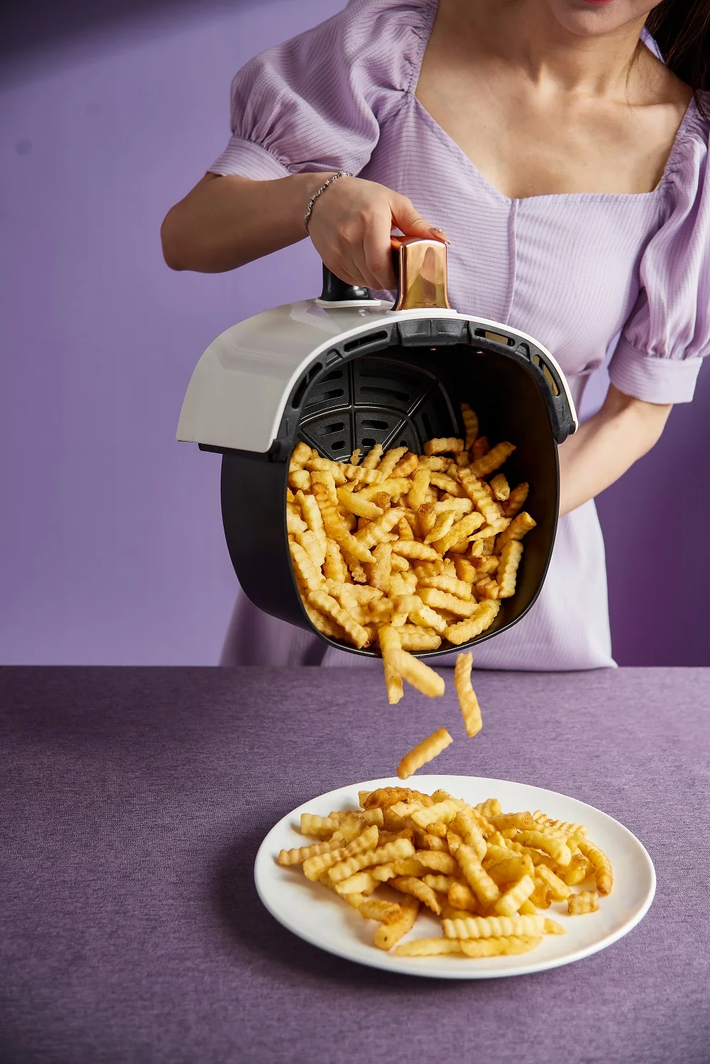 8L large capacity air fryer oven family home smart oilless health 360 degree air circulation heating air deep fryer