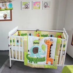 baby boys giraffe cot bedding set babies crib bed sheet boy comforter set in popular animal designs