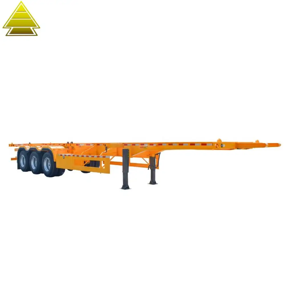 CIMC quality 40ft Tri-Axle Container Skeleton Semitrailer In Truck Semi Trailer