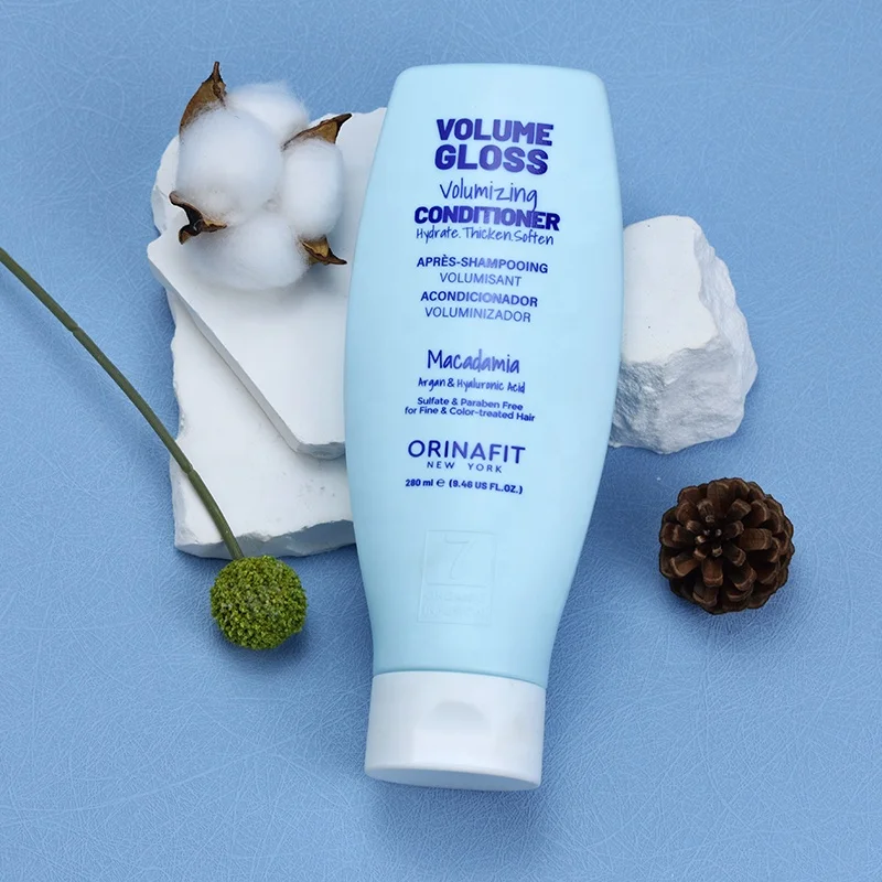 Offered Sample Volume Gloss Shampoo With Argan Hyaluronic Acid 350ml 280ml Deep Cleansing Anti-Frizz Fluffy Shampoo Conditioner