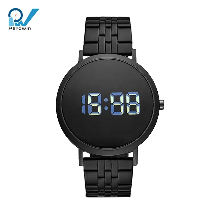 Watch Case 24 Hour LCD Display Digital Watches 316L Stainless Steel Men ETA OEM Logo Sapphire Crystal,hardened Mineral Glass