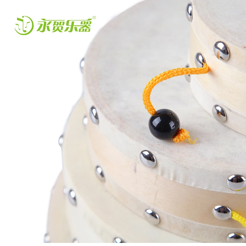 kids toy rattle drum, custom logo print hand drum, Chinese traditional tambourine chinese touy drum