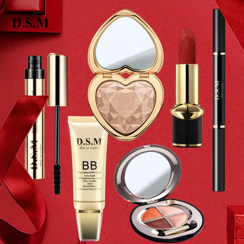 Makeup Gift Set Oem Design Girls Beauty Basics 6 PC Shimmer Highlighter Brightening Concealer BB Cream for Holiday Blockbuster