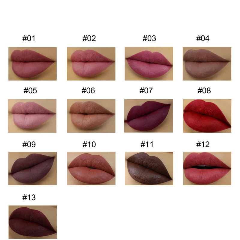 12 Lip Liners Easy Color Non-Smudge Lipstick Lip Gloss Lip Liner Set