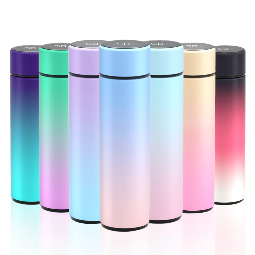 500ml Smart Water Bottle Led Temperature Display Vacuum Flasks metal Stainless Steel Thermal cup With Sensor for Adults