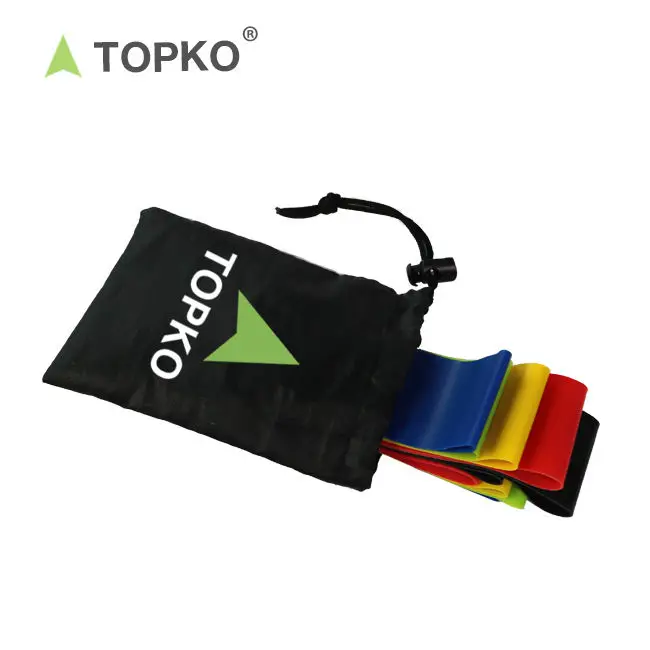 TOPKO Custom Logo Elastic Rubber Bands For Fitness Workout Equipment Training Exercise Gym Strength Latex Resistance Band Loop