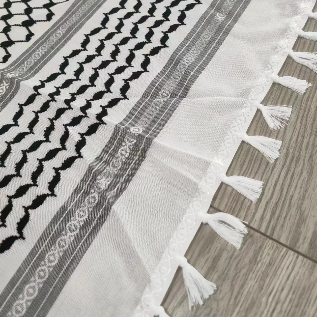 Original Kuffiyeh Cotton Woven Palestine keffiyeh Royal Shemagh Scarf Handmade Arab Ready for shipment 125x125cm