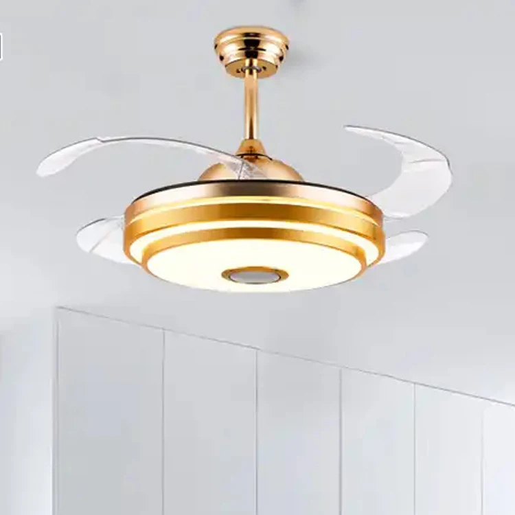 Modern Ceiling Fan Lighting Reversible Fan Speaker LED Ceiling Light Dimmable Lamp with Remote Control and App Ceiling Lamp