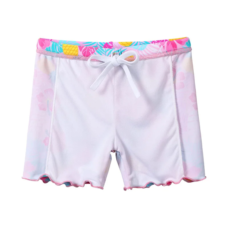 2024 Oem Odm Customized New Short Sleeve Swimsuit Beach Crew-Neck Pullover Boxers Pink Swimsuit Suit