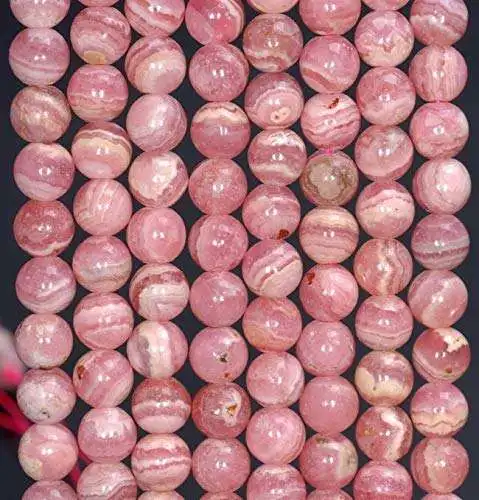 Argentina Rhodochrosite Gemstone Grade AA Red Round Loose Beads