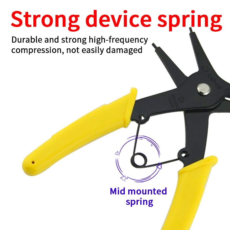 Multi-Functional Four-in-One Steel Snap Ring Pliers Disassembly Tool Plastic Internal External Use OEM Customizable Retaining